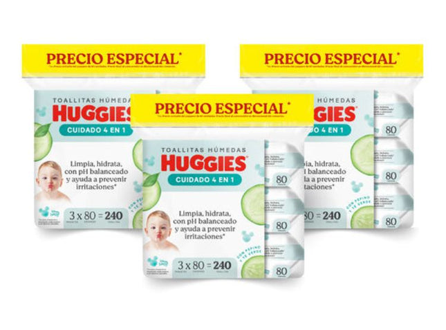Pack Cuidado 4 en 1 - 720 und (3 toallitas de cuidado 4en1)