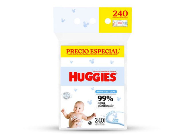 Toallitas húmedas Huggies Puro y Natural 240 unid