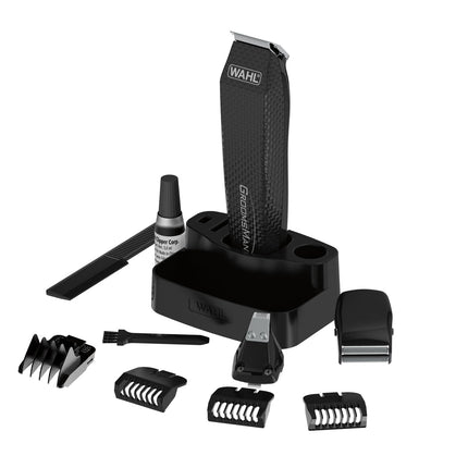 Cortadora de Cabello Wahl Groomsman Kit 05537-3008 – 3 Cabezas Intercambiables, Alimentación por 2 Pilas AA