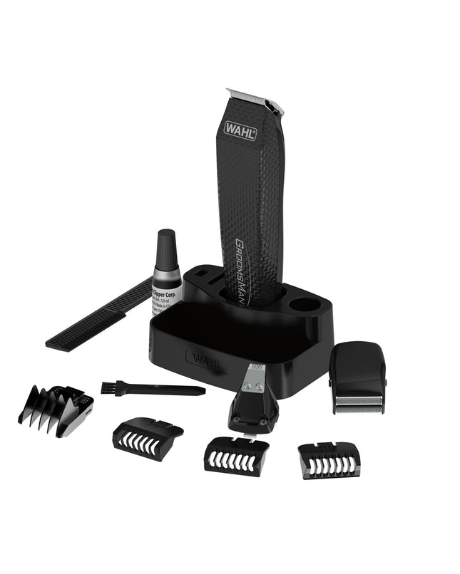 Cortadora de Cabello Wahl Groomsman Kit 05537-3008 – 3 Cabezas Intercambiables, Alimentación por 2 Pilas AA