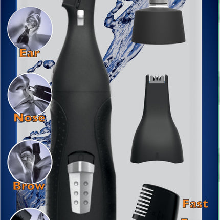 Recortadora Nasal y Cejas Wahl MiniGroom 05608-508 – 3 Cabezales Intercambiables, Resistente al Agua