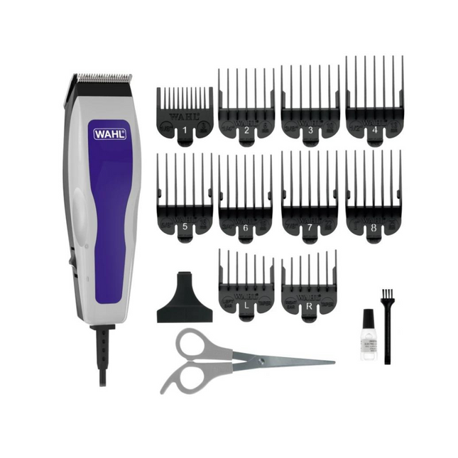 Cortadora de Cabello Wahl HomeCut Basic 09314-2818 – Cuchillas Autoafilables, 15 Piezas, Potencia 9 W
