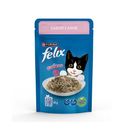 FELIX GATITOS SABOR CARNE 85GR