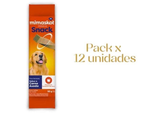 Mimaskot Snack para Perros Tiras Dentales – Pack 12x50g