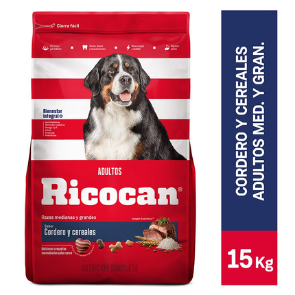 Ricocan Sabor Cordero Cereales Razas Medianas y Grandes 15kg