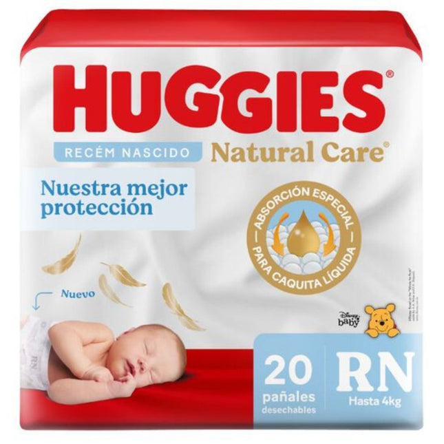 Pañal Huggies Natural Care Froz. Recién Nacidos 20 Und