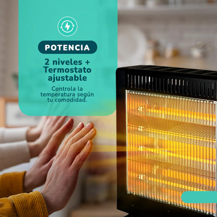 Estufa Eléctrica Fibra de Carbono Kendal KNSB-220 Negra
