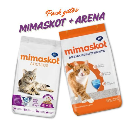 Pack Mimaskot Gatos Adultos 13kg + Arena Sanitaria 20kg