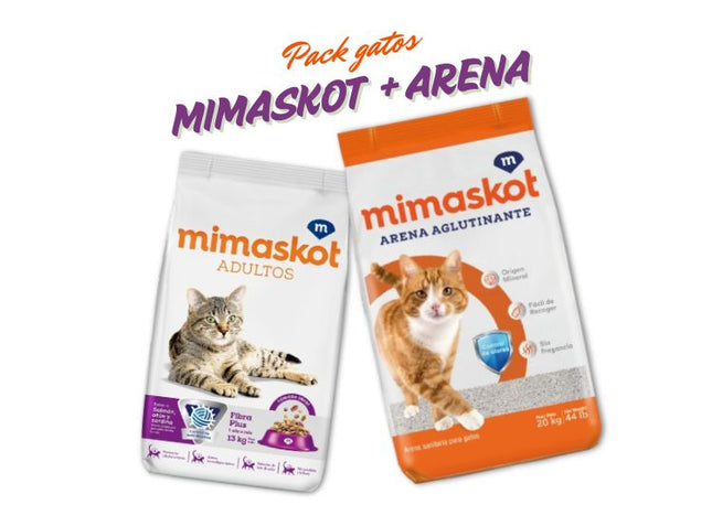 Pack Mimaskot Gatos Adultos 13kg + Arena Sanitaria 20kg