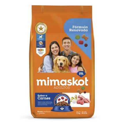 Mimaskot Perros Adultos Sabor Carne, Cereales y Vegetales – Alimento Seco para Perros 3kg