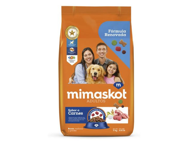 Mimaskot Perros Adultos Sabor Carne, Cereales y Vegetales – Alimento Seco para Perros 3kg