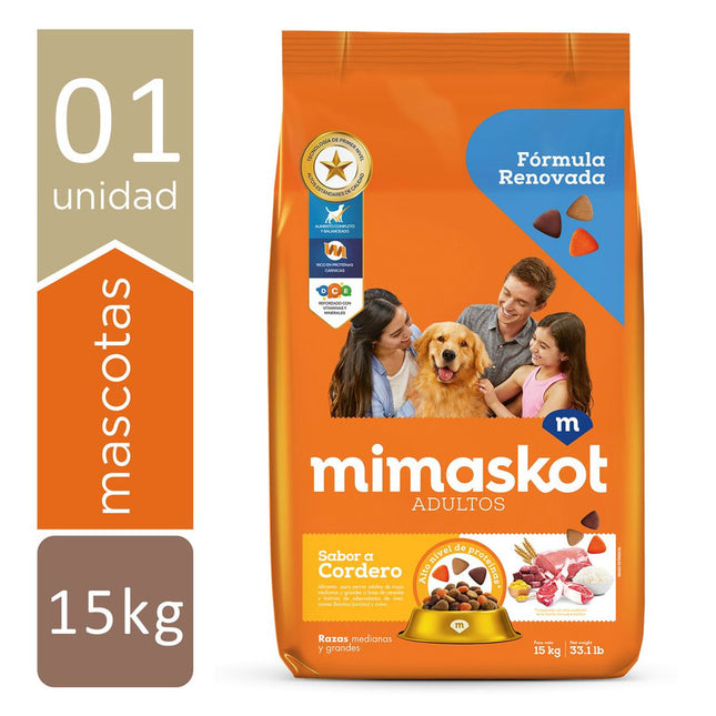 Mimaskot Perros Adultos Sabor Cordero y Cereal – Alimento Seco para Perros 15kg