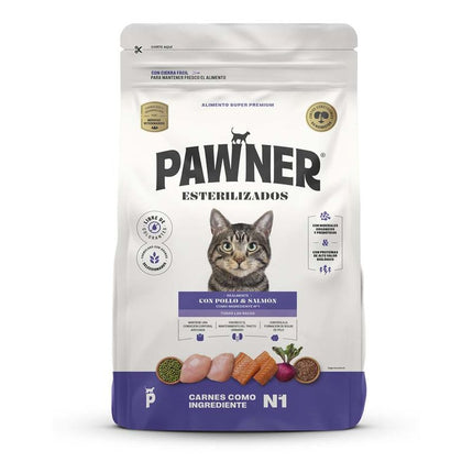 Pawner Cat Con Pollo Y Salmon Esterilizados Ad 8Kg