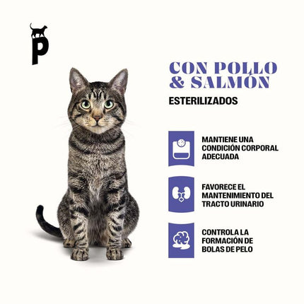Pawner Cat Con Pollo Y Salmon Esterilizados Ad 8Kg