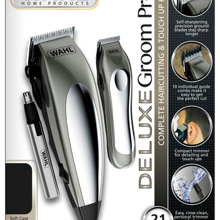 Kit 3 en 1 Wahl Deluxe Groom Pro 79305-3618 – Cortadora de Cabello, Barba y Nasal