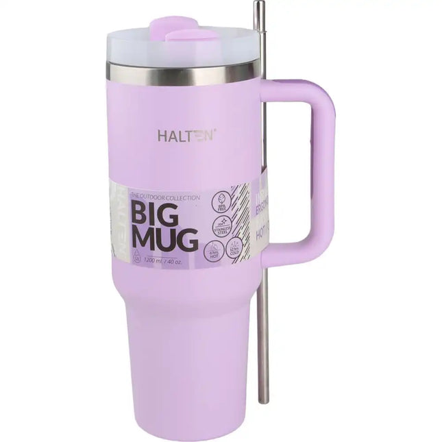 Big Mug Halten 1200 ml – Acero Inoxidable Doble Pared al Vacío Rosado