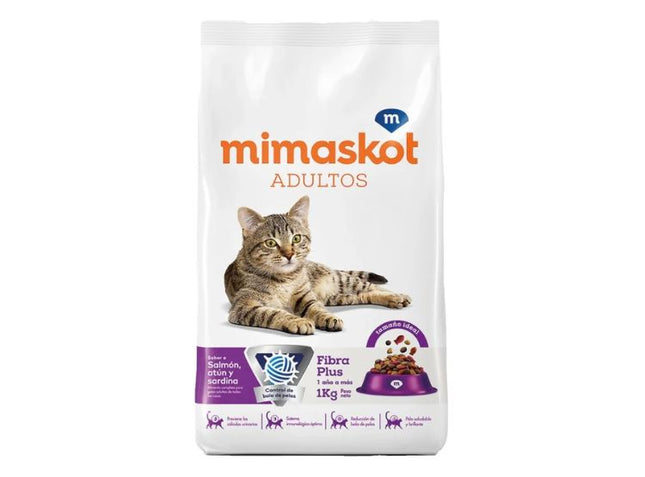 Mimaskot Gatos Adultos Sabor Salmón, Atún y Sardina – Alimento Seco para Gatos 1kg