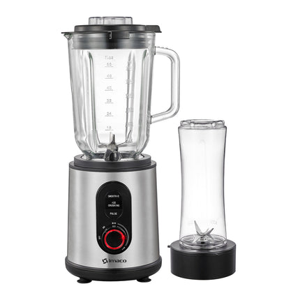 Licuadora de acero inoxidable 1200w con vaso de vidrio 1.5 litros Imaco