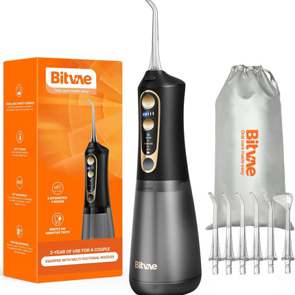 Irrigador Bucal Inalámbrico Bitvae BVC6 con 6 Boquillas Negro