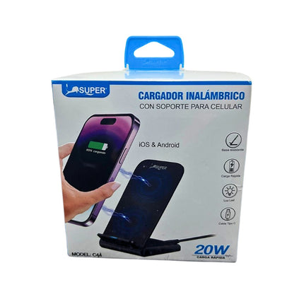 Cargador inalámbrico con soporte para celular