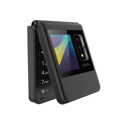 Celular Unonu UF1L Flip Phone 128MB 32MB negro