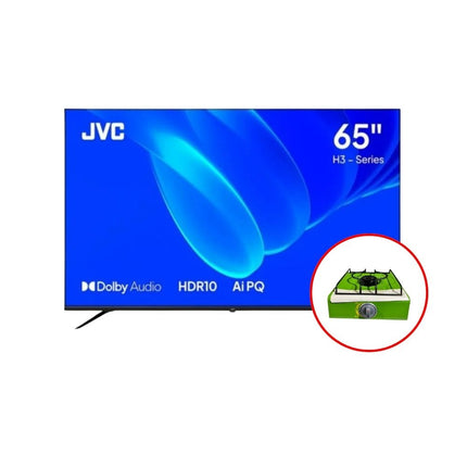 Combo TV JVC 65" QLED 4K Google TV LT-65KM748 + Cocina Surge a Gas