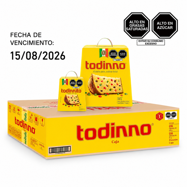 Caja x 6 Panetón Todinno Caja x 900 g + Todinnito 85 g