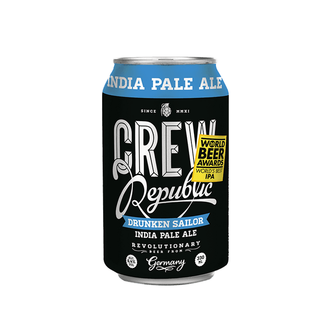 Six Pack Cerveza Crew Republic Drunken Sailor IPA en lata de 330 ml.