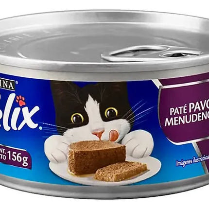 Alimento Húmedo para Gatos Félix Paté Pavo y Menudencias (6 und - 156gr c/u)