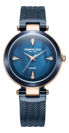 Reloj Kenneth Cole New York KCWLG2236302 para mujer con correa de acero inoxidable azul