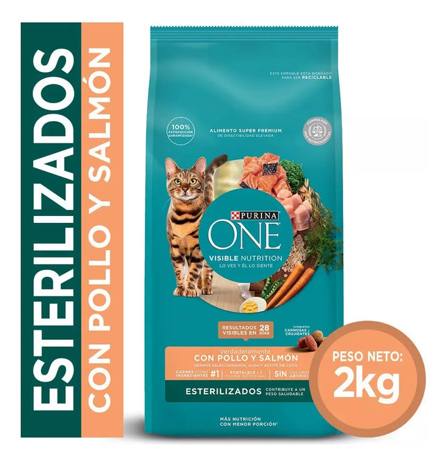 Purina ONE Salmón – Alimento Seco para Gatos Esterilizados 2kg