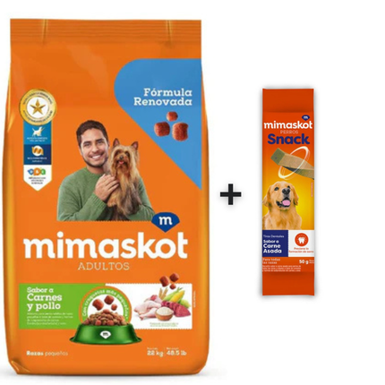 Mimaskot Perros Adultos Raza Pequeña Sabor Carne y Pollo 22kg + REGALO