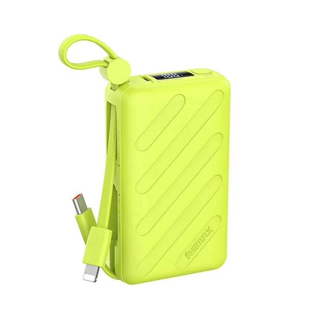 Power Bank REMAX FC-08 10000mAh PD + QC 20W con cables Lightning y USB-C verde