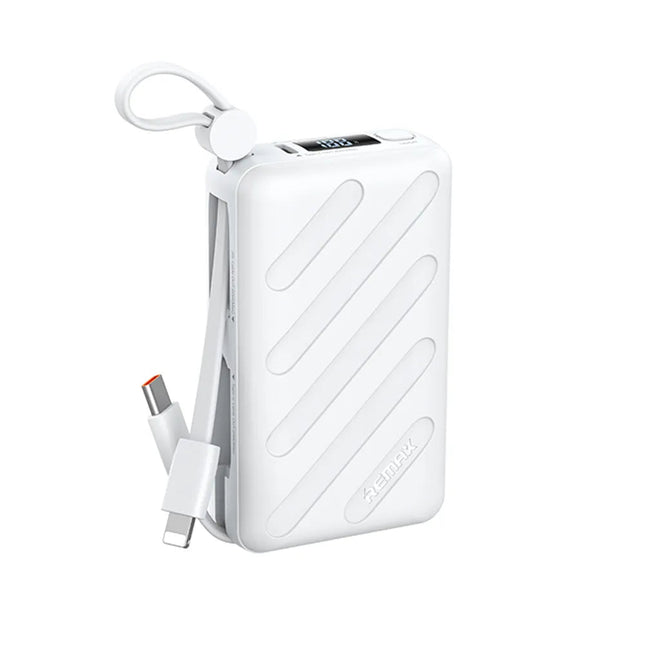 Power Bank REMAX FC-08 10000mAh PD + QC 20W con cables Lightning y USB-C blanco