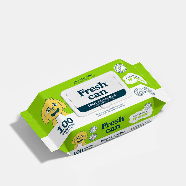 Fresh Can Wipes Té Verde con Aloe Vera x100 unidades