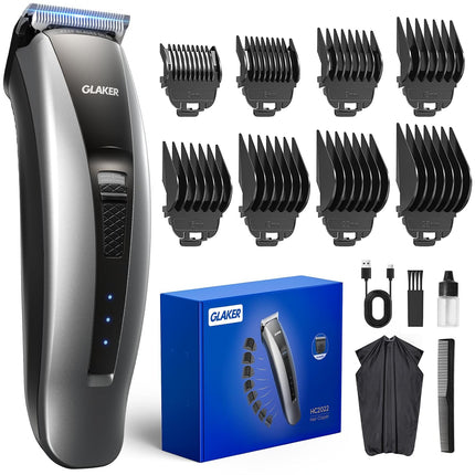 Cortadora de Cabello Inalámbrica Glaker 2 en 1 con Kit Profesional de Accesorios