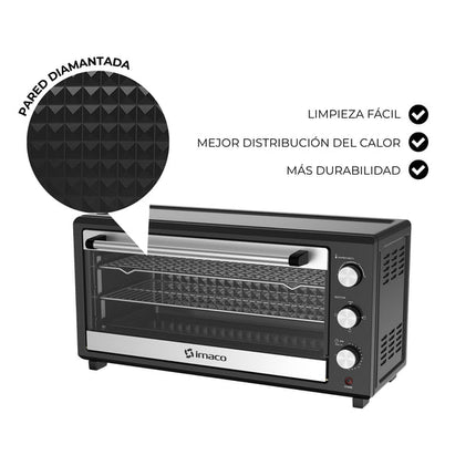 Horno eléctrico Double Cake 35 litros negro Imaco