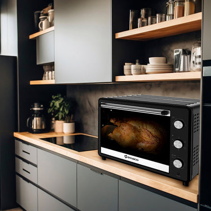 Horno eléctrico negro 55 litros con rosticero Imaco