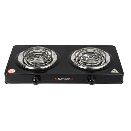 Combo Cocina Eléctrica 2 Hornillas + Hervidor Metálico 1.8L KE1801 Imaco