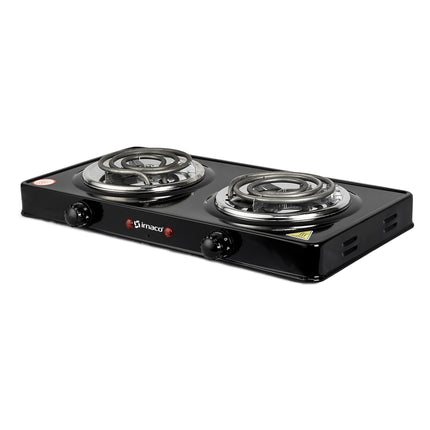 Combo Cocina Eléctrica 2 Hornillas + Hervidor Metálico 1.8L KE1801 Imaco