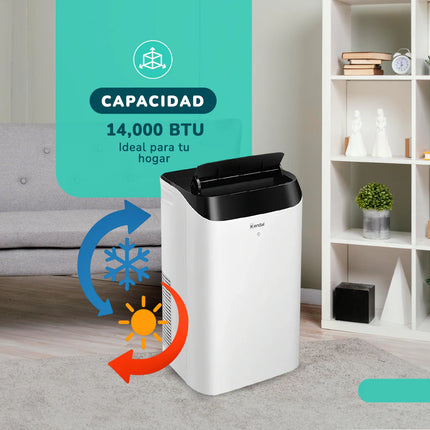 Aire Acondicionado Portátil y Deshumidificador 3 en 1,WIFI 14000 BTU