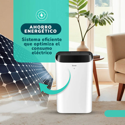 Aire Acondicionado Portátil y Deshumidificador 14000 BTU + Ventilador 4 En 1 Kendal de REGALO