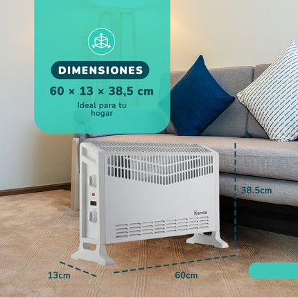 Convector Turbo KENDAL 2000W Calefactor Eléctrico Portátil
