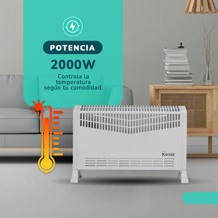 Convector Turbo KENDAL 2000W Calefactor Eléctrico Portátil