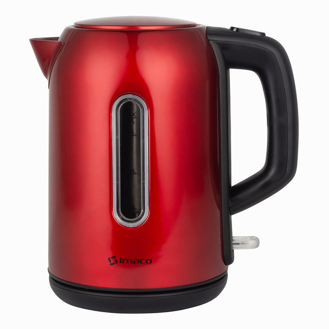 Hervidor Eléctrico Imaco KE1722R – 1.7 Litros, 1850 W, Acero Rojo, Base Inalámbrica