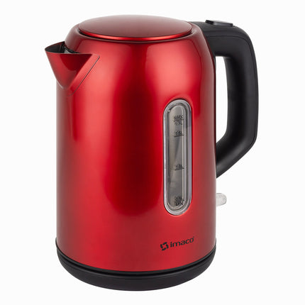 Hervidor Eléctrico Imaco KE1722R – 1.7 Litros, 1850 W, Acero Rojo, Base Inalámbrica