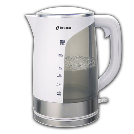 Hervidor Eléctrico Plástico 2.5L Blanco Imaco KE2500