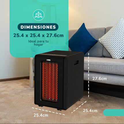 Estufa Infrarroja Kendal KEI-GOLDEN01 , 2000W, WIFI, 5 Modos de Calor, Negro – Para Ambientes hasta 65 m²
