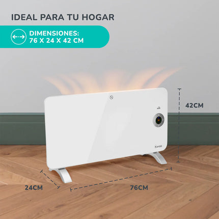Panel Convector Kendal KPN-1500AL Blanco WiFi 1500W Hasta 18 m² Piso o Muro
