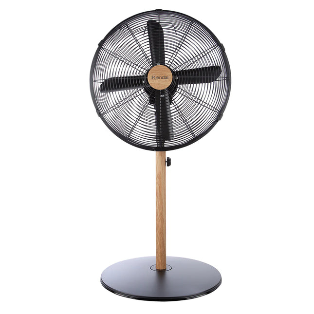 Ventilador de Pedestal 16 Pulgadas KZF-1616 Metal Madera Negro Potencia 60W